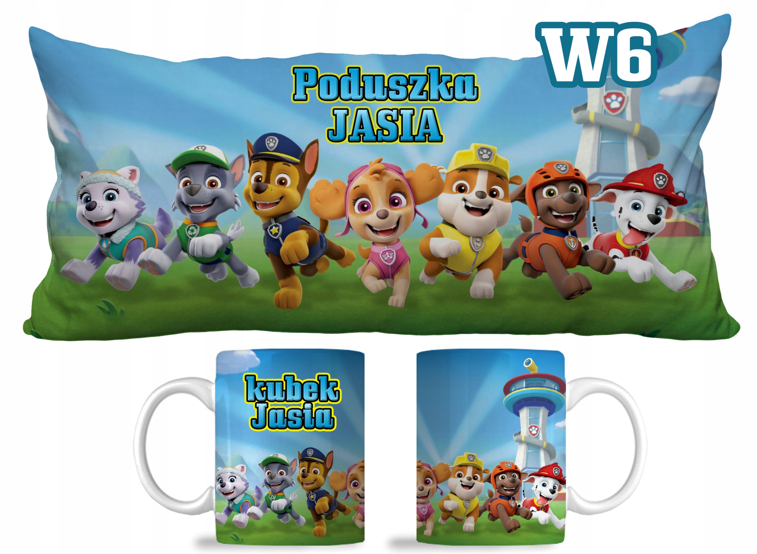 ZESTAW KUBEK I PODUSZKA PSI PATROL PAW PATROL IMIĘ Tematyka, motyw PSI PATROL, PAW PATROL