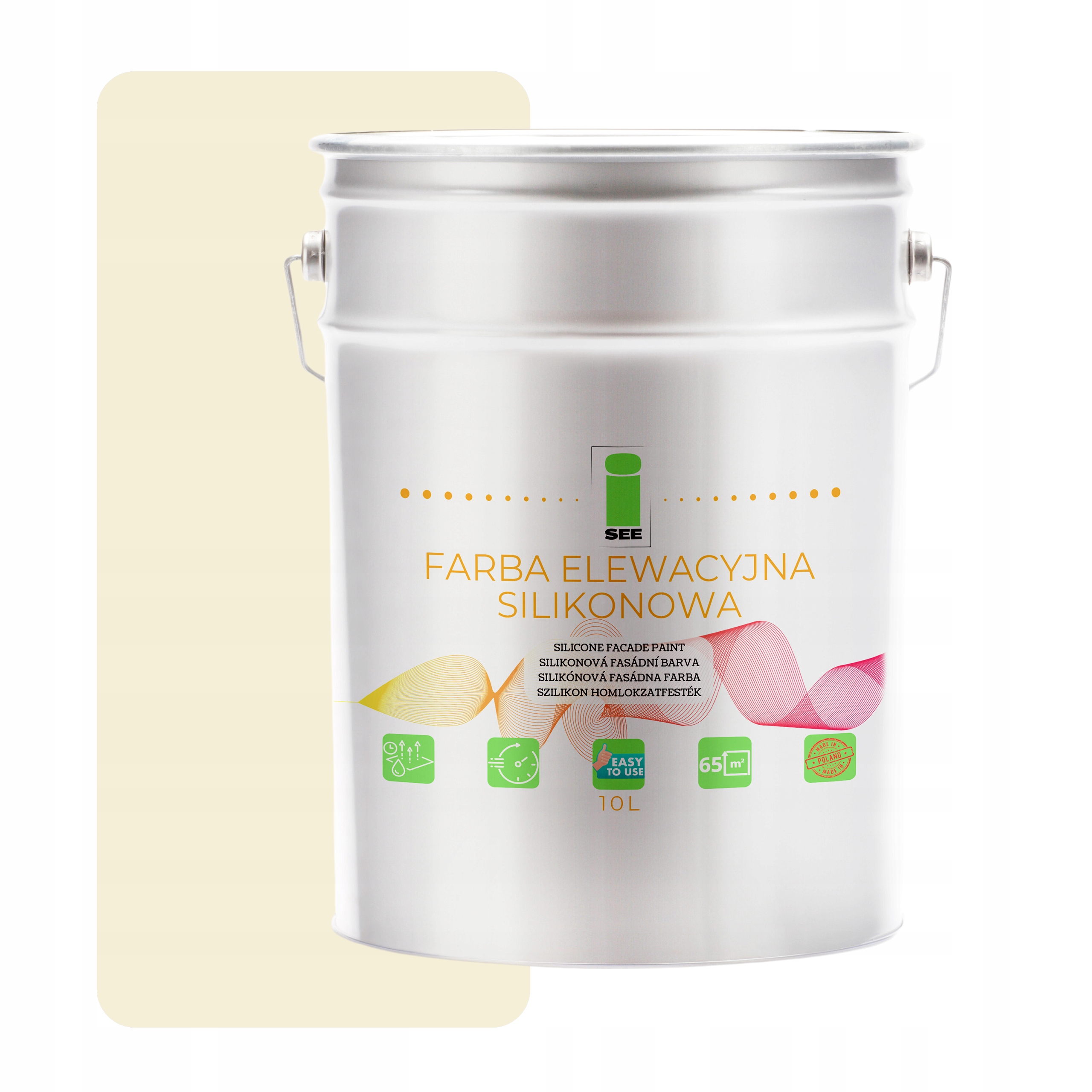 Priedušná silikónová fasádna farba 10L matná krémová biela