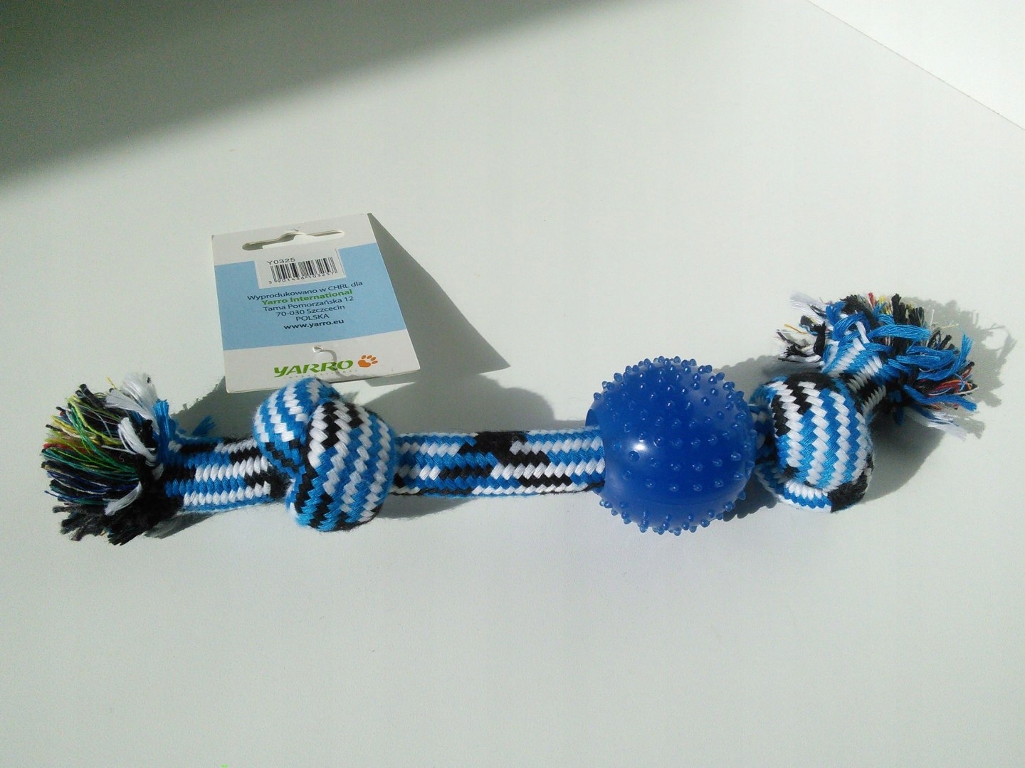 

Sznur bawełniany z piłką/niebieski Yarro 0325