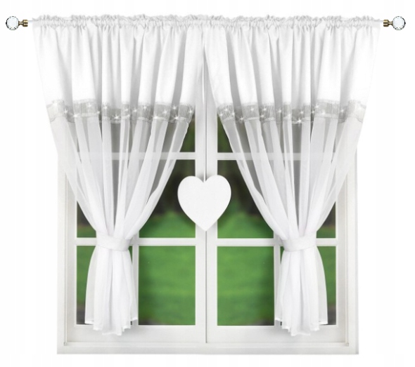 

Firana Gotowa Woal 400x145 Filc Białe Serce