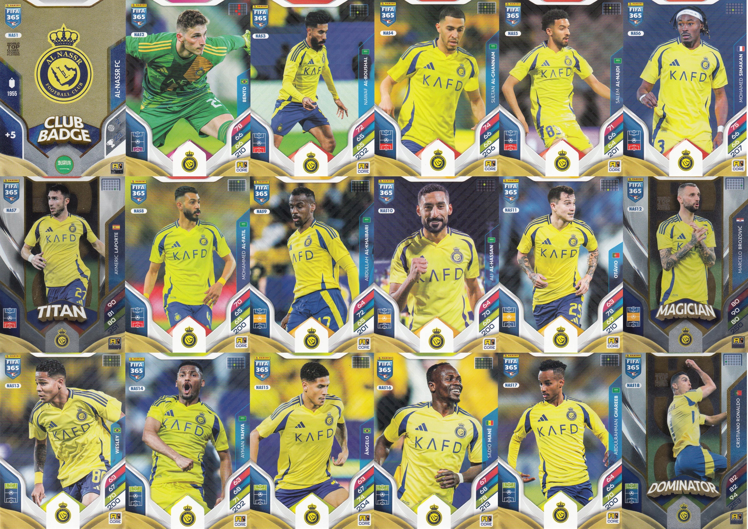 Karty Kolekcjonerskie Fifa 365 2026 Panini Al-Nassr Fc NAS1 NAS18 Komplet