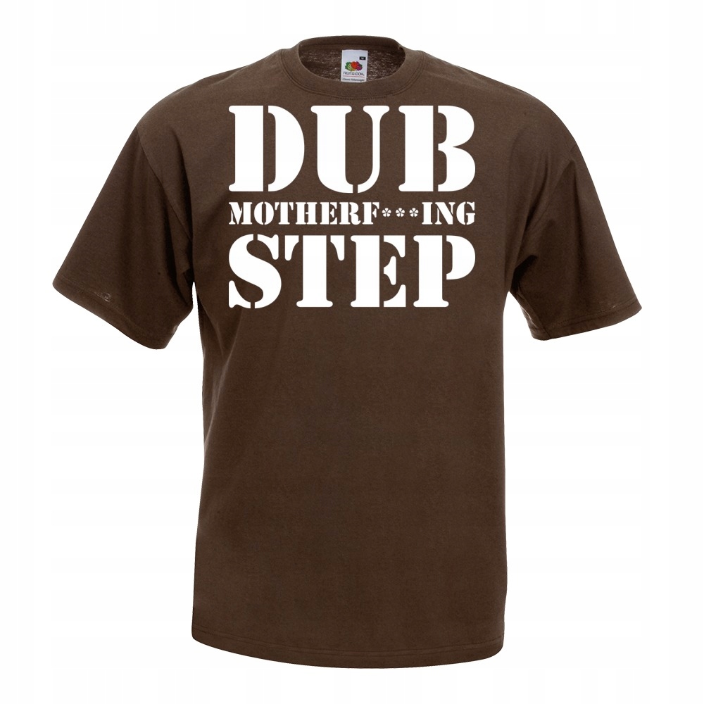 

Koszulka z nadrukiem dubstep dub L brązowa