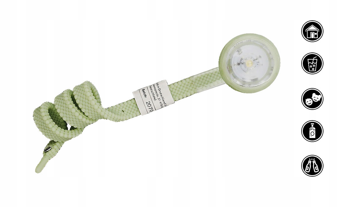 LAMPA LED GRUNDIG Z ELASTYCZNĄ OPASKĄ Kolor dominujący odcienie zieleni