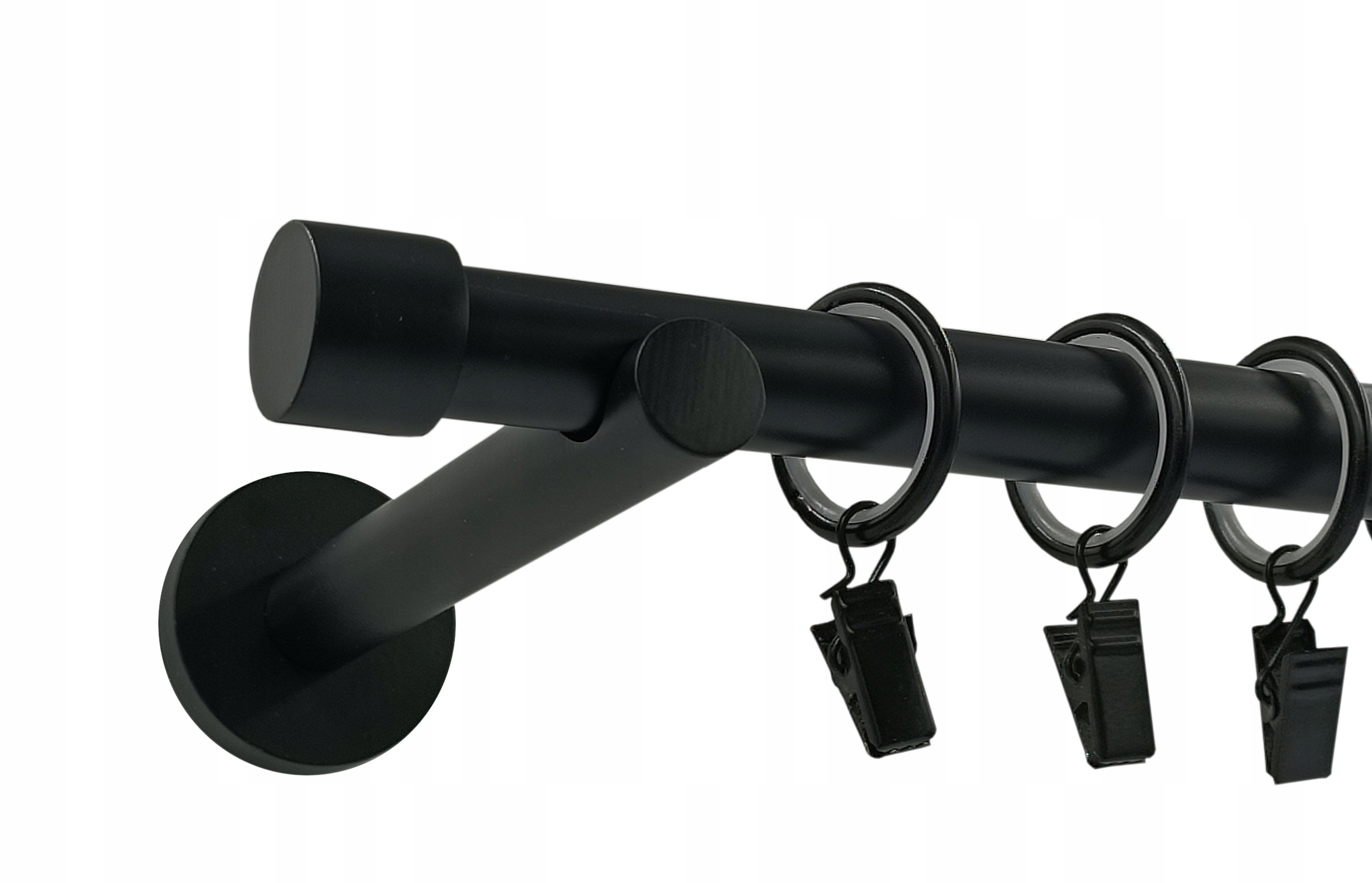 Garnýž Kovový Moderní jednoduchý černý mat Luna 19 mm 300 cm