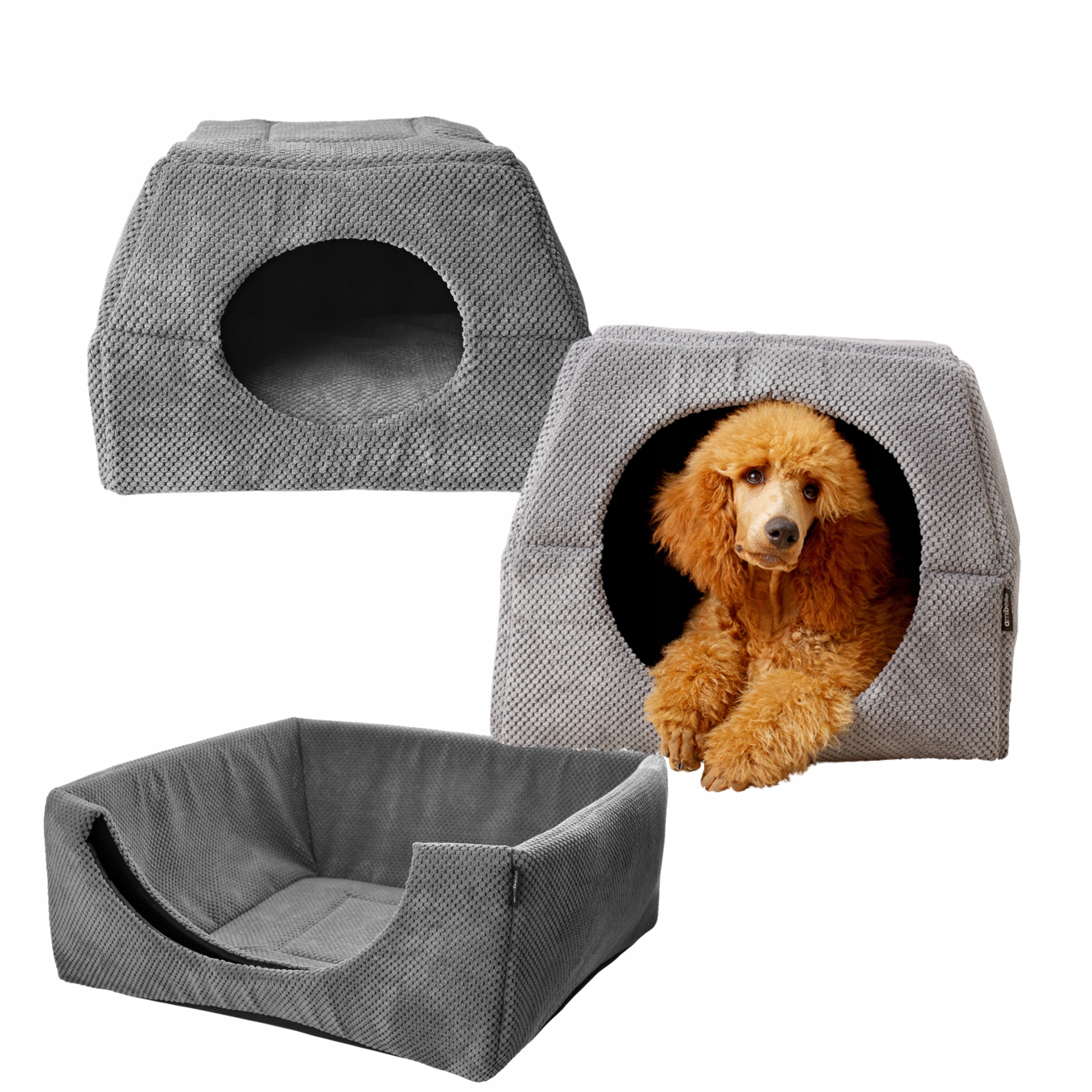 Levně Pelíšek Domeček pro psa kočku 2v1 Potah Protiskluzové 55x55 cm L