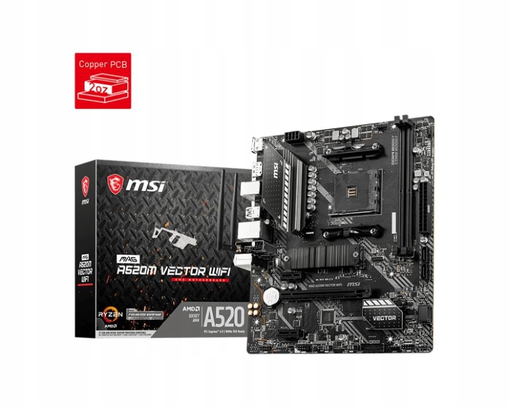 Msi Mb Sc AM4 Mag A520M Vector Wifi, Amd A520, 2x DDR4, WiFi, 1x Dp, …