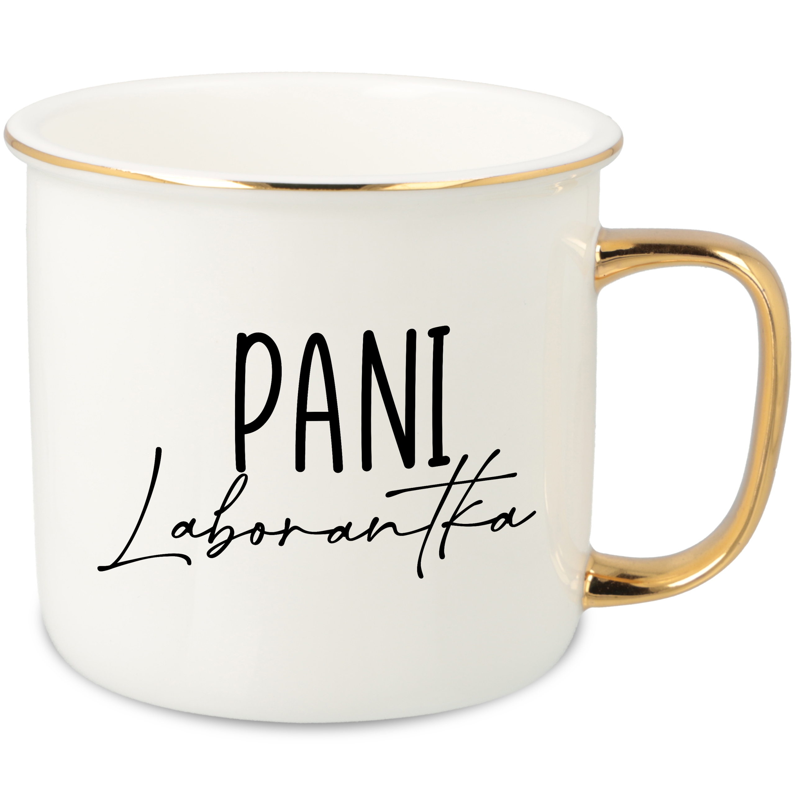 Hrnek Ucho Forma Zlatý Porcelánový Retro Dárek Pro Paní Laborantku Vzory