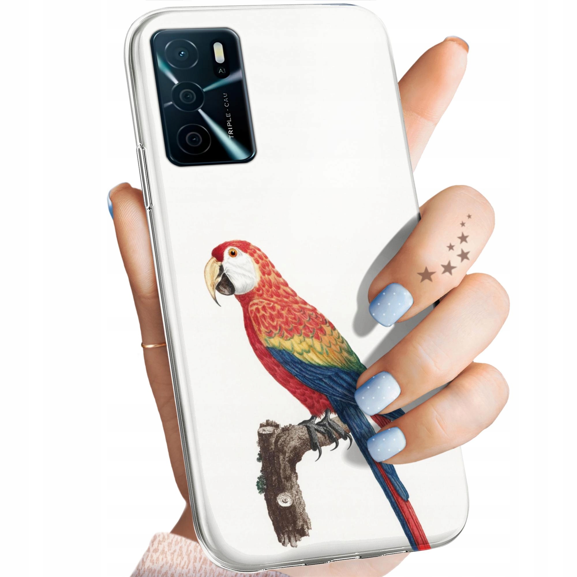 Etui Do Oppo A16 A16S Ptaki Ptak Papuga Koliber Obudowa Pokrowiec