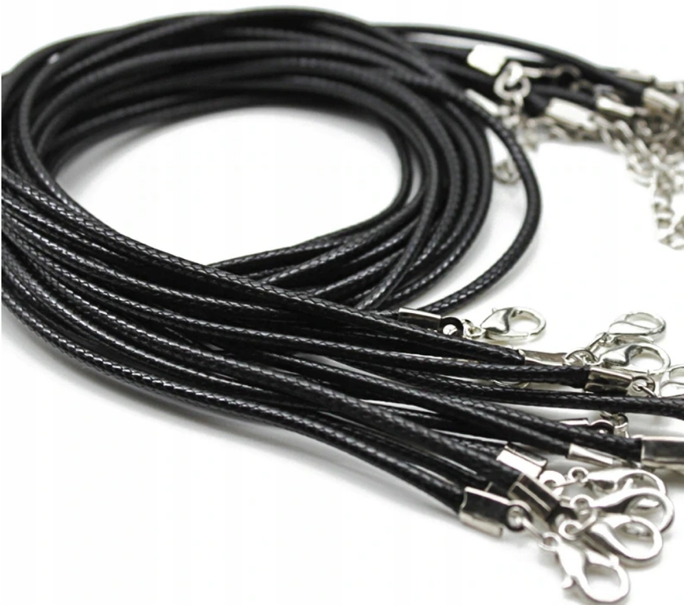 

skórzany czarny rzemyk skóra eko 45 cm 2 mm