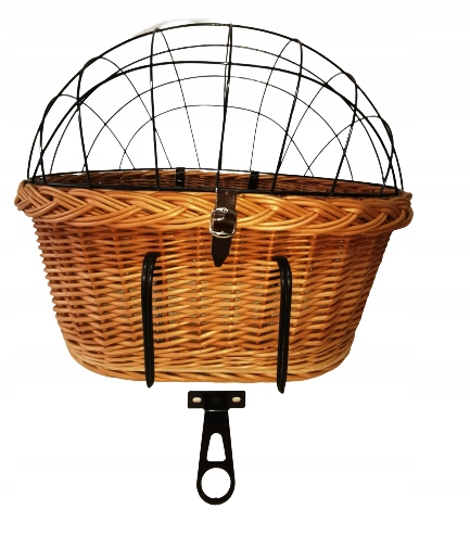 Duży kosz wiklinowy na rower Transporter dla Psa do 15 kg