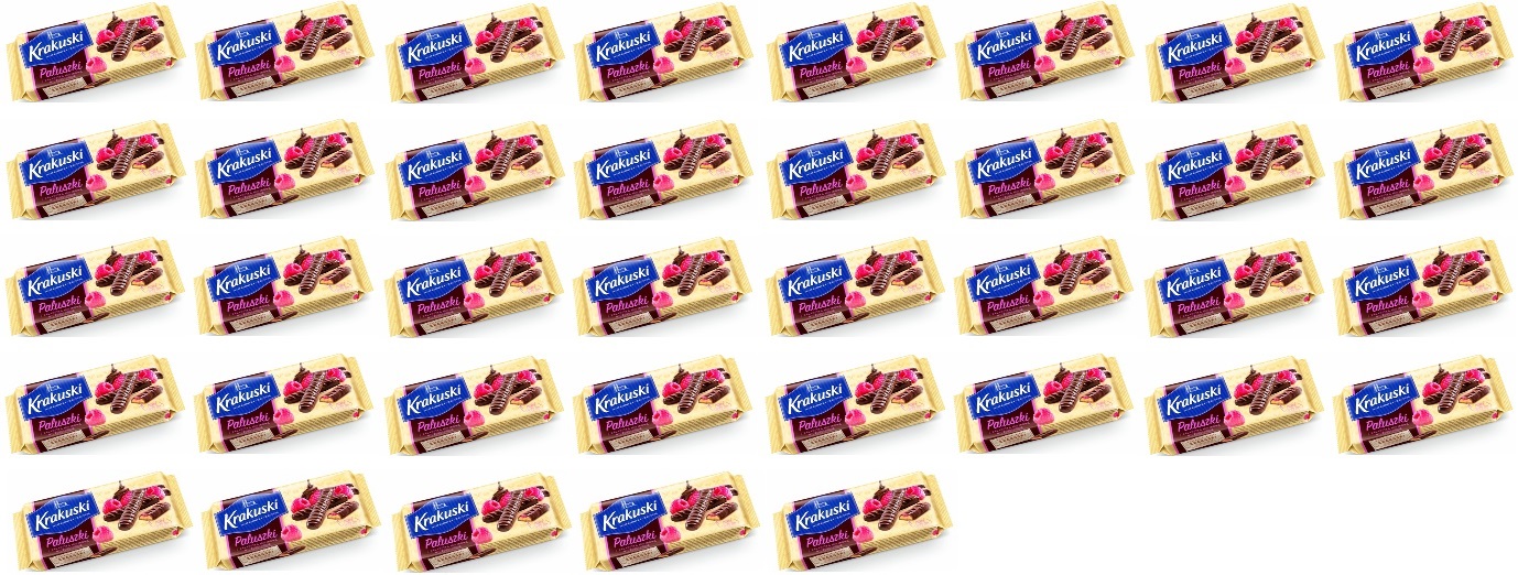 37x 144g Krakuski Paluszki z galaretką malinową w czekoladzie Karton