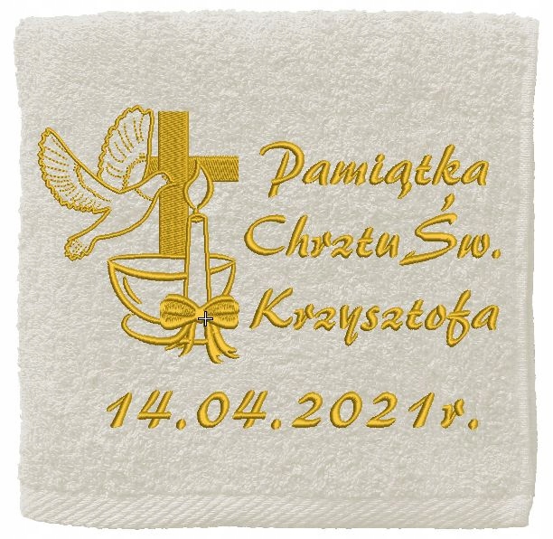 

Prezent Z Okazji Chrztu Świętego ręcznik haft imię