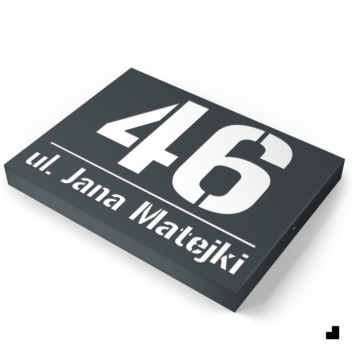 PODŚWIETLANY NUMER NA DOM TABLICZKA ADRESOWA LED 40X30 cm ANTRACYT RAL 7016 Marka Printima