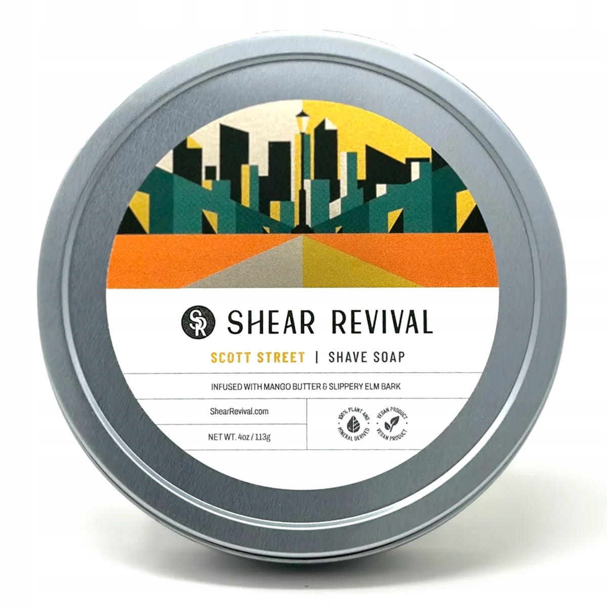 Shear Revival mýdlo na holení Scott Street Orange & Oakmoss 113 g