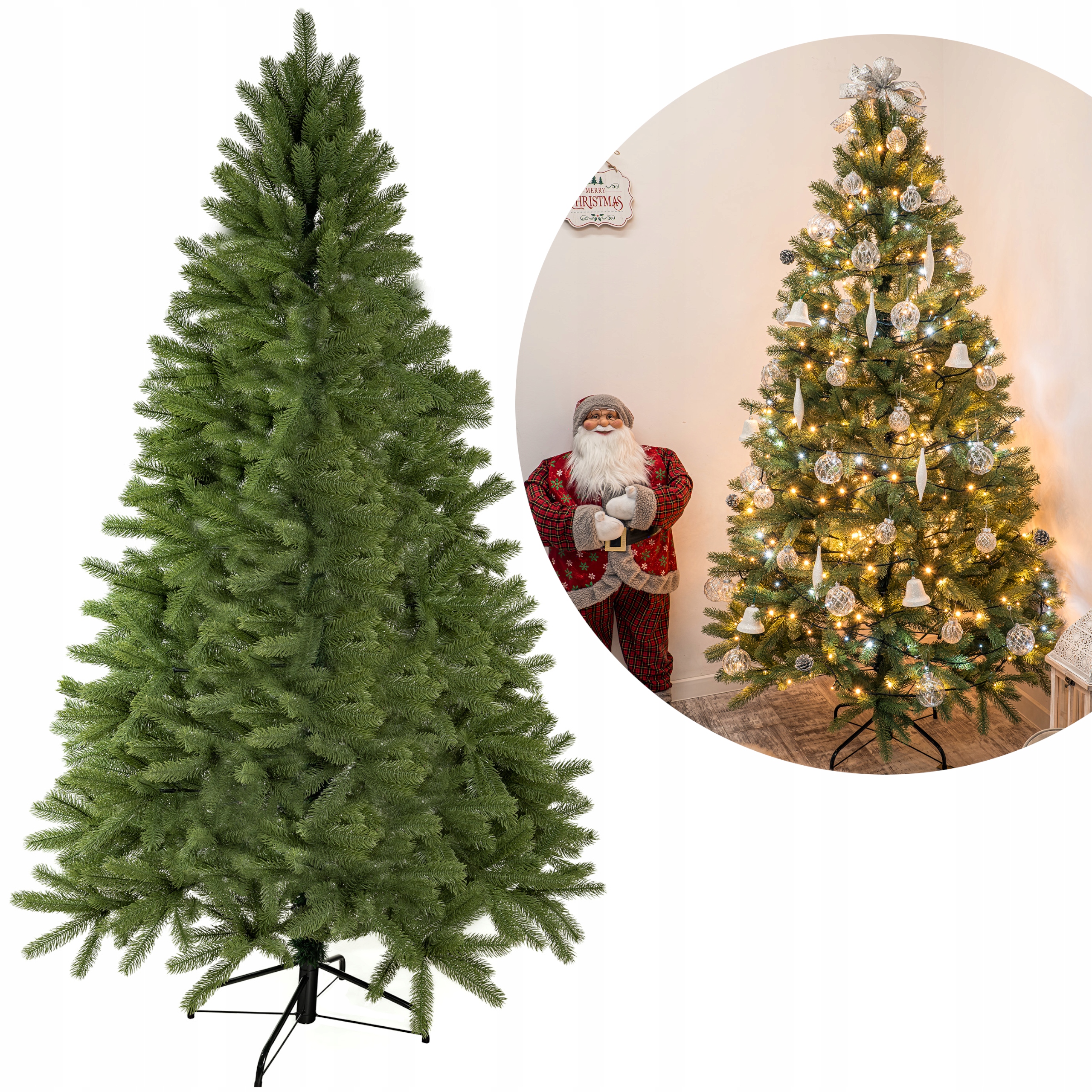 Hustý vianočný stromček 220 cm 100 % Pe 1060 tipov! Svetlo Zelený