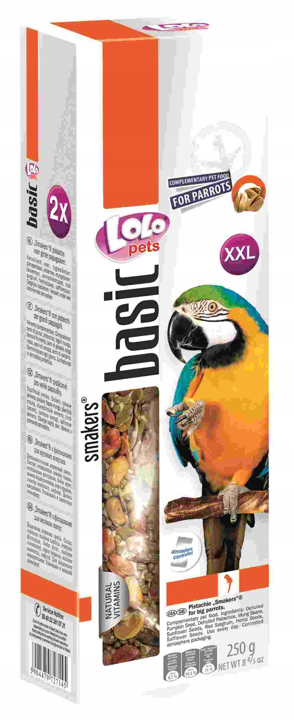 Levně Sada 4 ks – Pochoutky LoloPets pro velké papoušky – Mix Chutí