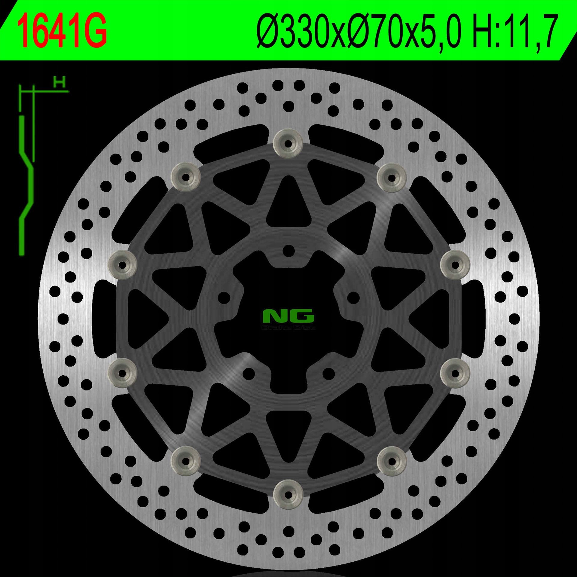 Ng Predný Brzdový Kotúč Kawasaki Zx 10R 17-24 (330X70X5,0 MM) (5X10,5 MM) P