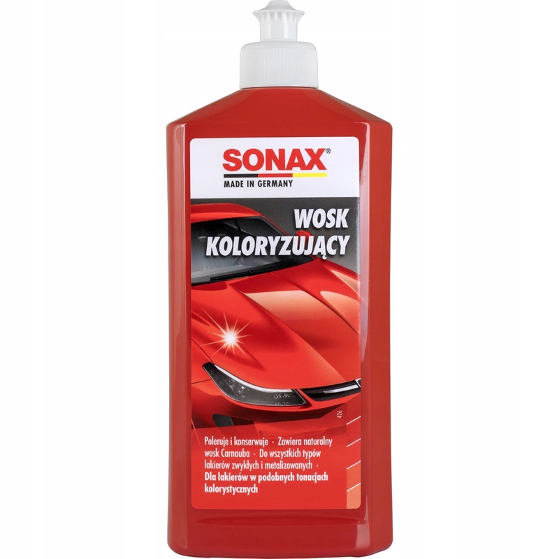 Sonax Wosk Koloryzujący Nano Czerwony Red 500ml