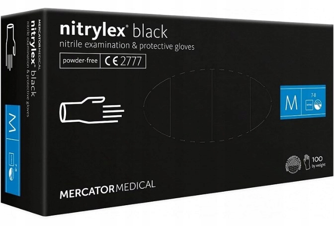 

Rękawiczki Mercator Nitrylex r. M czarne 100 sztuk
