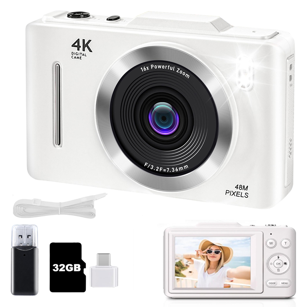 Digitální Fotoaparát 48 Mp 4K 16X Stabilizace Noční Osvětlení Snadné Ovládání