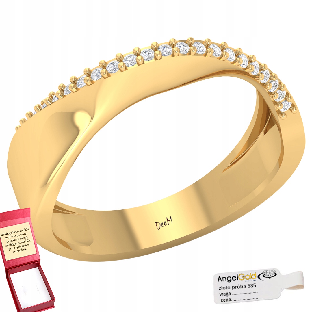 Vysoký Prstýnek Se Zirkony Ze Zlata Pr. 585