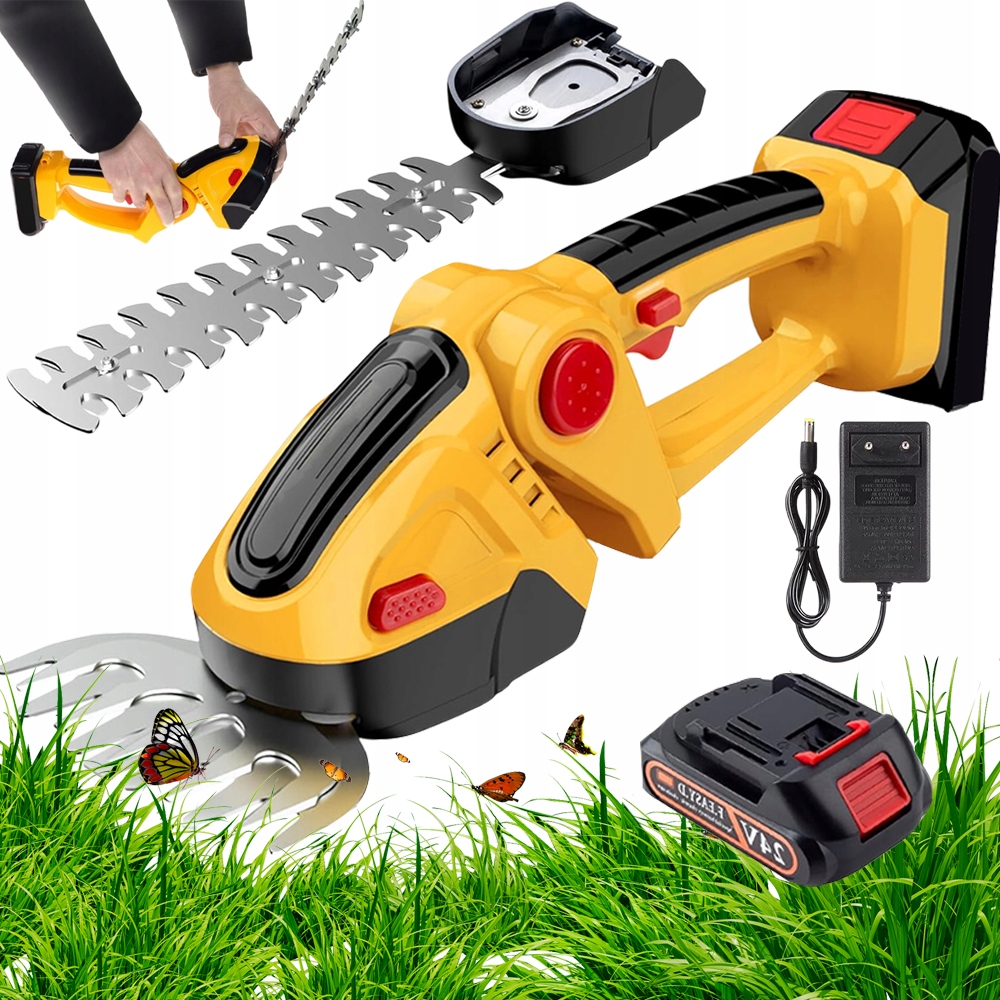 Nůžky Na Živý Plot Trávy Akumulátorové Pohodlné Jednoruční 60 Min 500 W