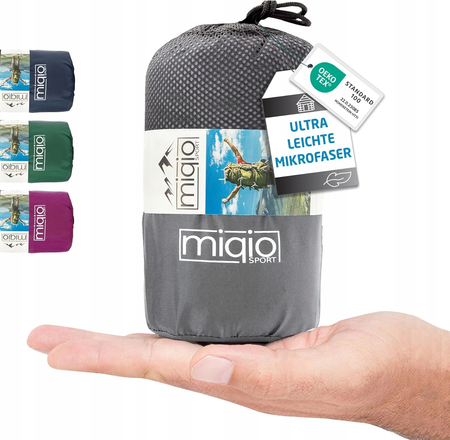 Miqio Śpiwór turystyczny 2w1 ultra lekki z zamkiem po lewej stronie Szary