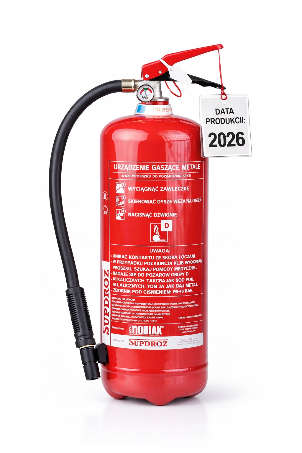 Hasicí zařízení na kov 6 kg UGM-6x D s Věšákem typ: MBK11-060-PA-P1