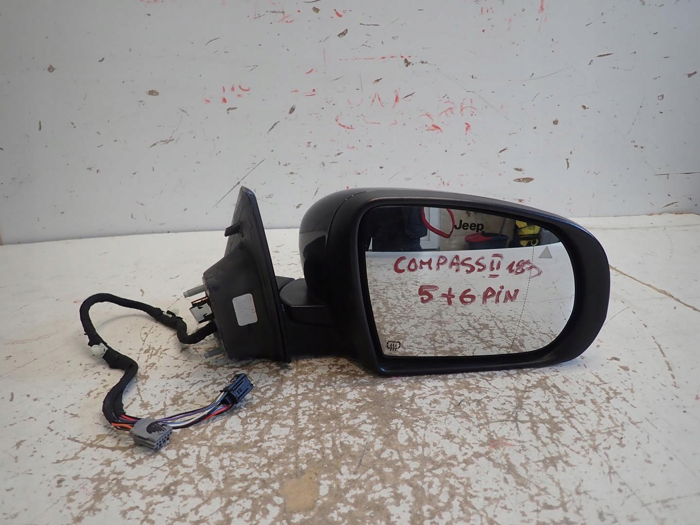 mirror right JEEP COMPASS II 2017- 5+6PIN