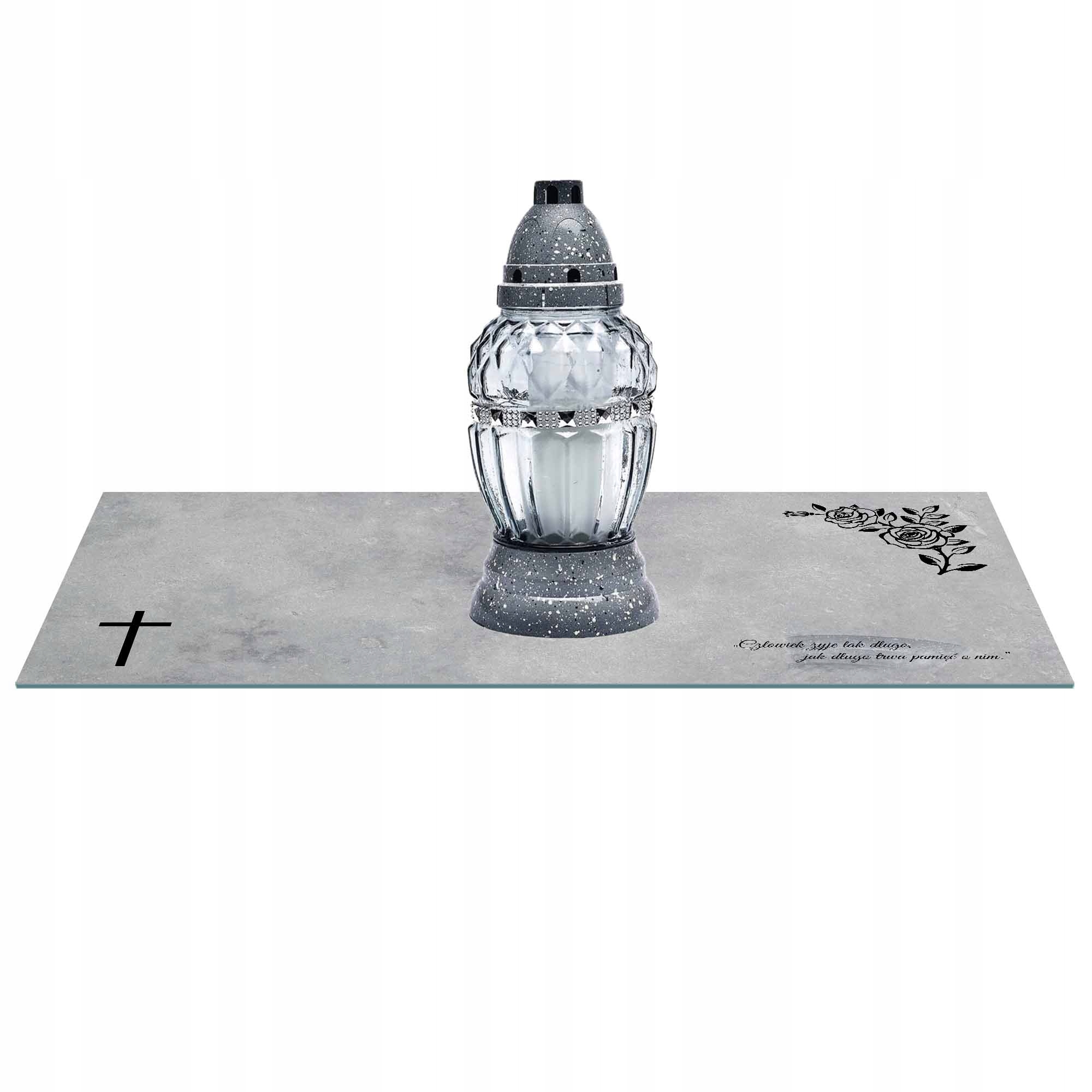 

Szklana Podstawka Pod Znicze 60x30cm 498d napis