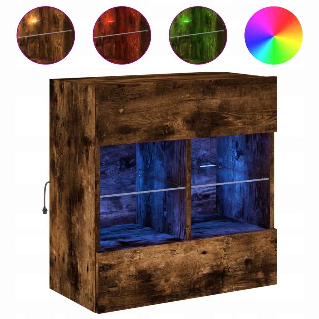 Szafka ścienna LED RGB 58,5x30x60,5 dąb