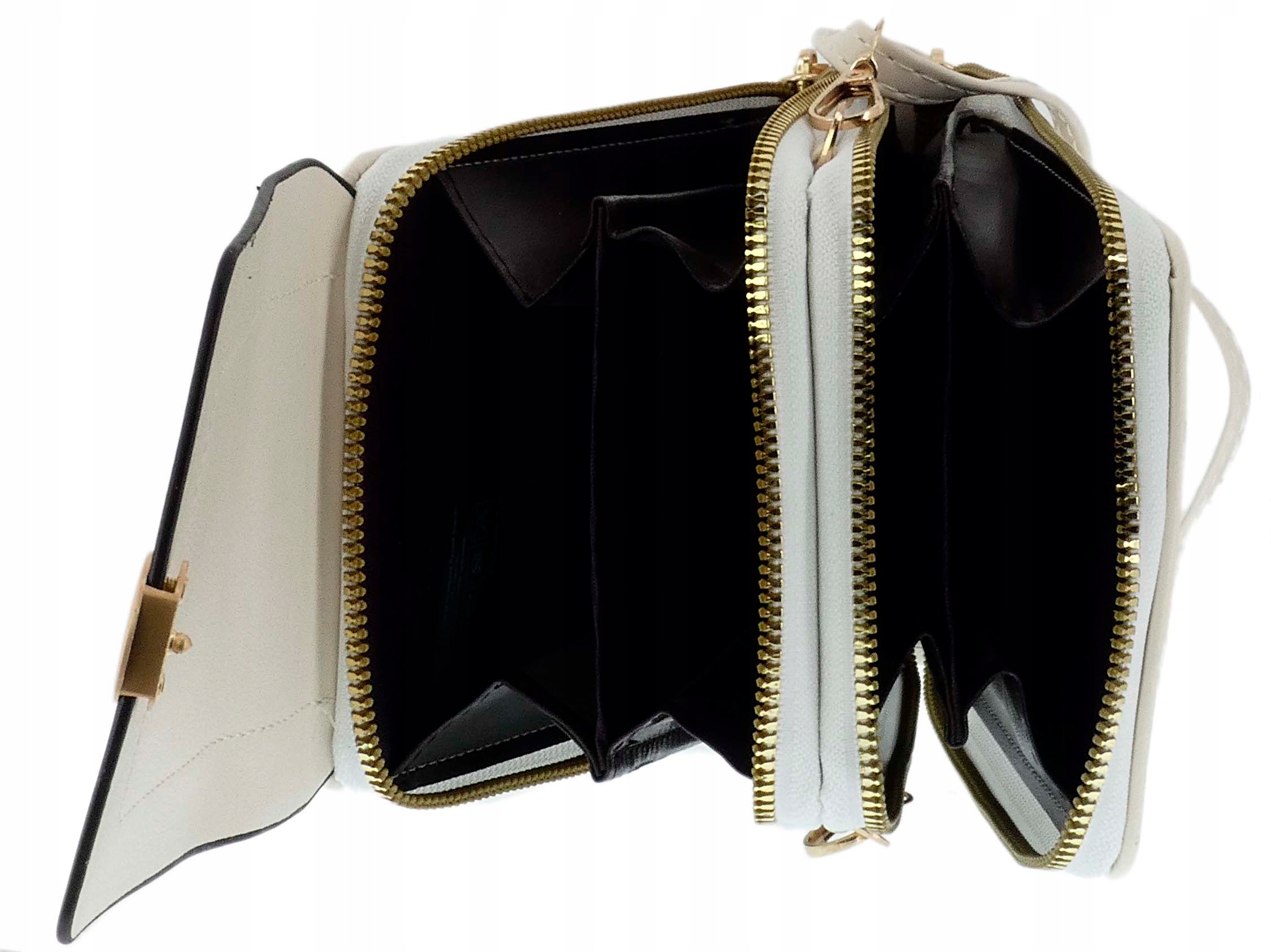 WYJŚCIOWA TOREBKA DAMSKA NA RAMIĘ ORGANIZER KOPERTÓWKA BIAŁA WIECZOROWA Kolor biały