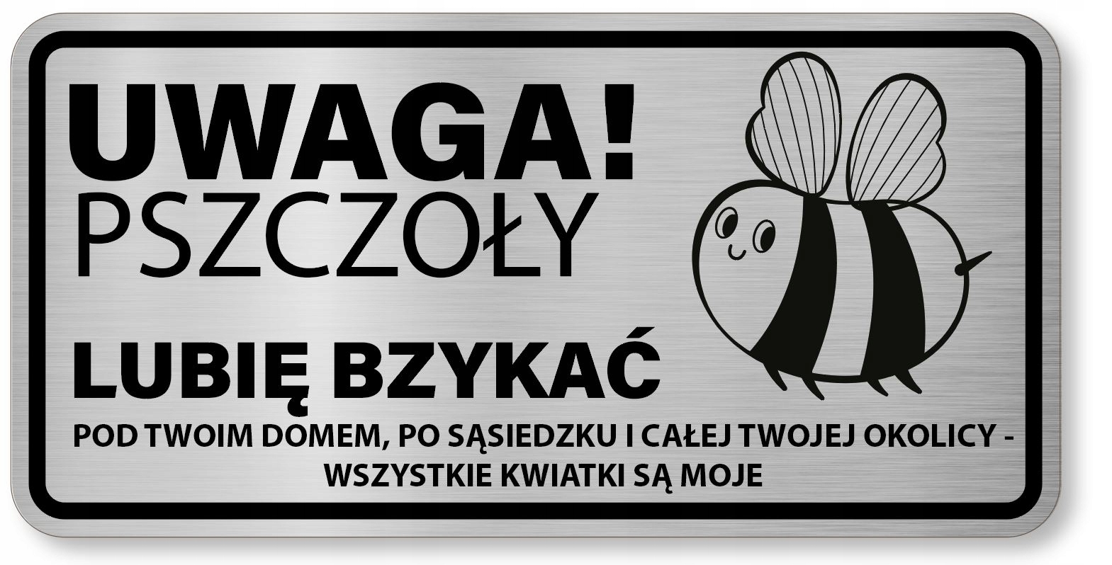 

Tabliczka uwaga pszczoły śmieszna