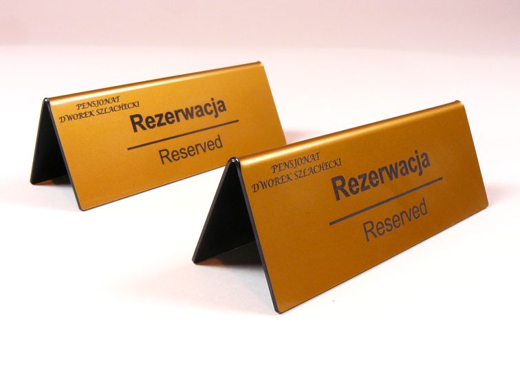 TABLICZKA INFORMACYJNA REZERWACJA 15x5 cm - 10szt. Kod producenta RL001Z