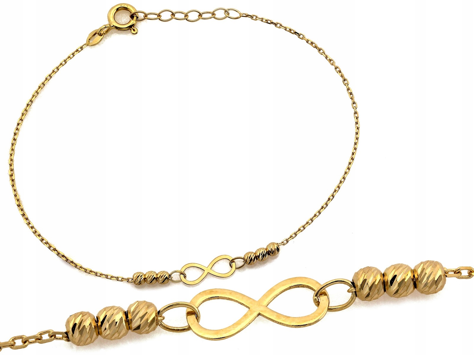 Zlatý náramek celebrity 585 s kuličkami r18 a Nekonečna 0.95 g