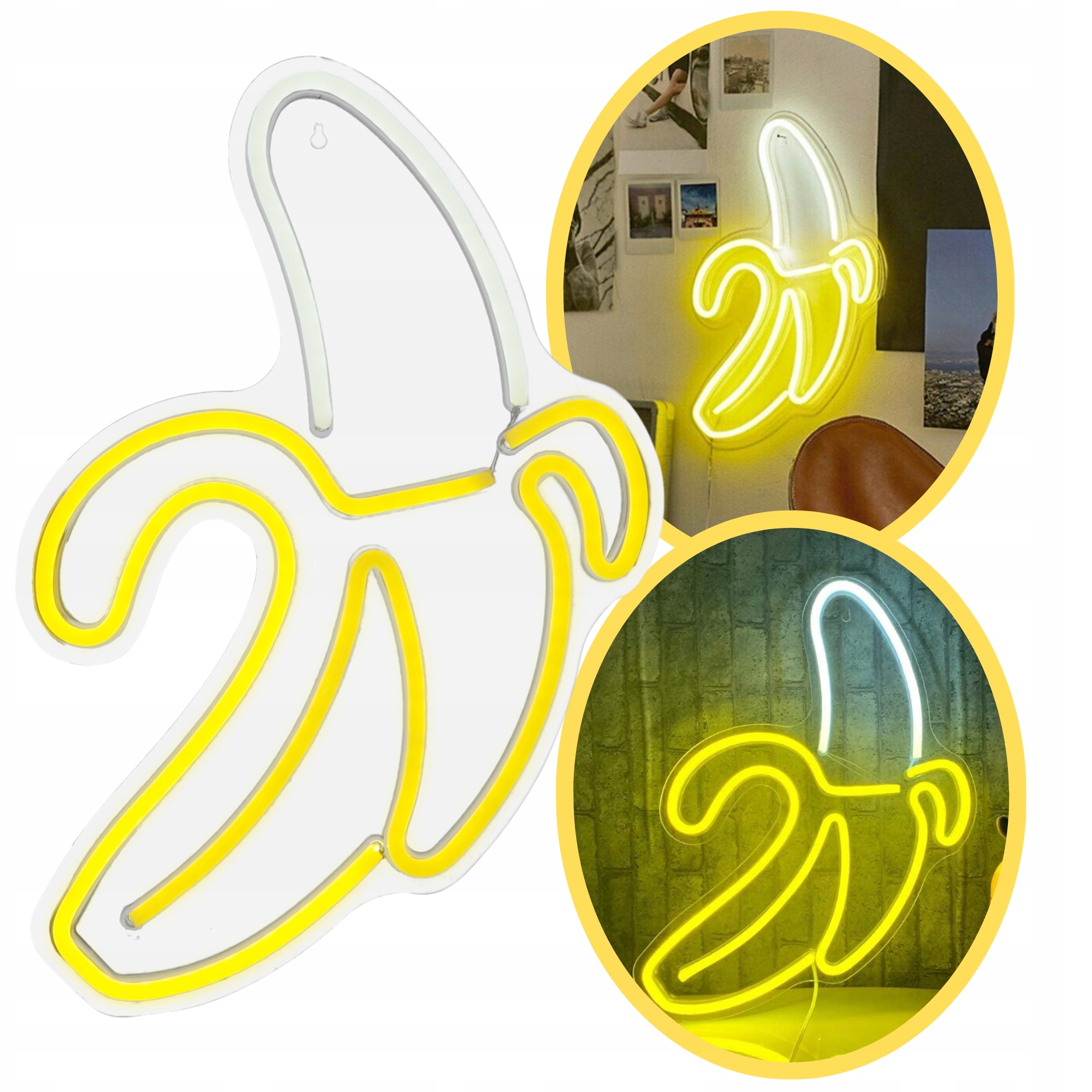 

Neon Led banan na pleksie do powieszenia na ściane