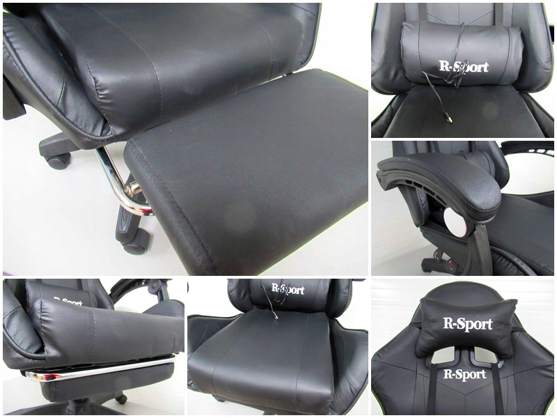 Ігрове крісло K4 R-Sport BLACK з підніжкою+мас Модель K4 CHAIR