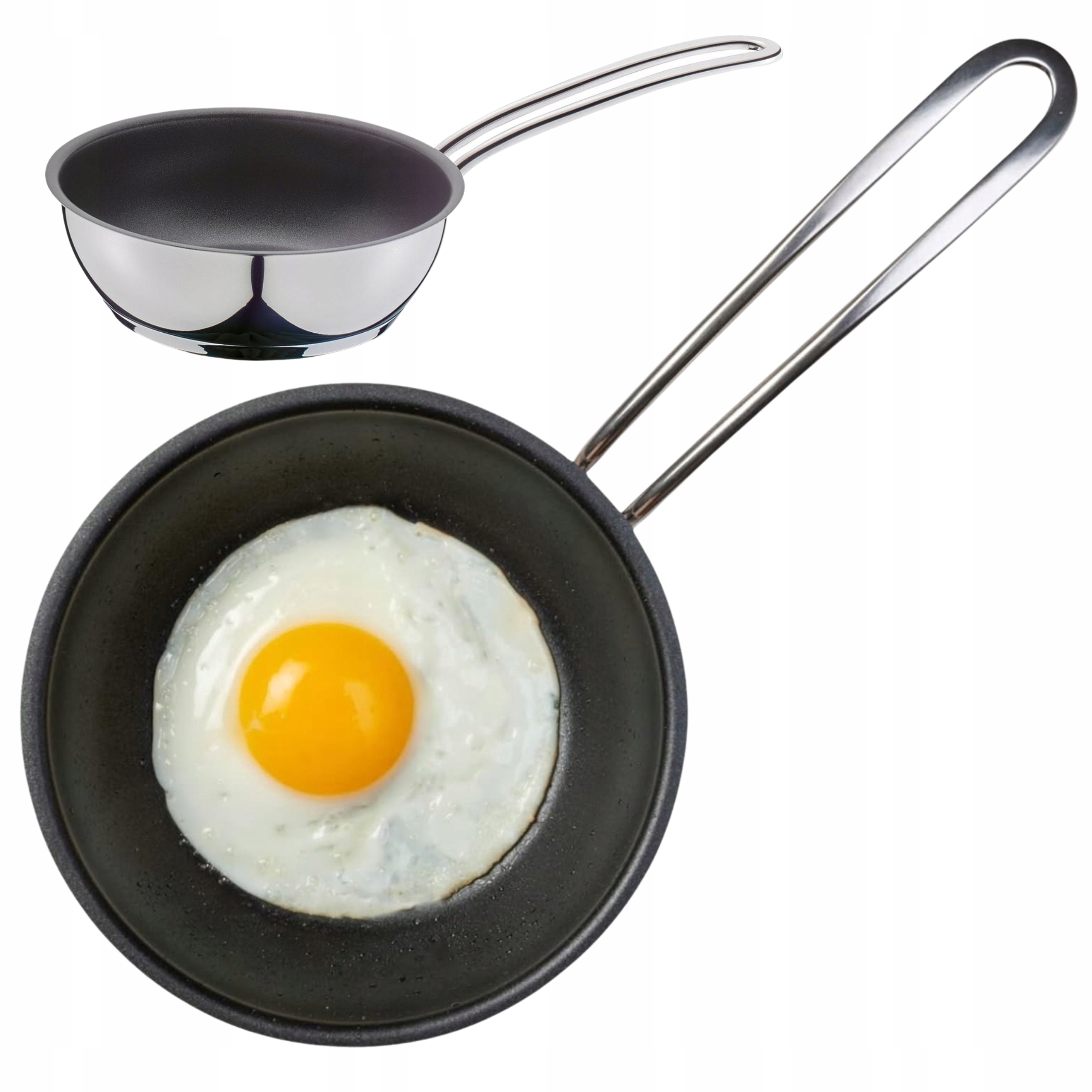 Patelnia 14 cm Mała Indukcja Stalowa Kuchenprofi Pisa Nieprzywieralna