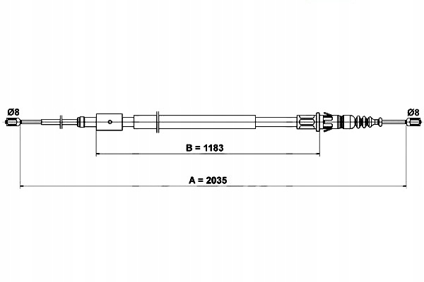 Ate Ruční Brzdové Lanko Zadní L/p (2035 MM) Citroe Asistent řidiče #28