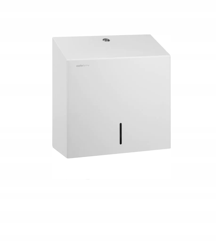 Maxi zásobník na skladacie papierové utierky Stella biela matná oceľ