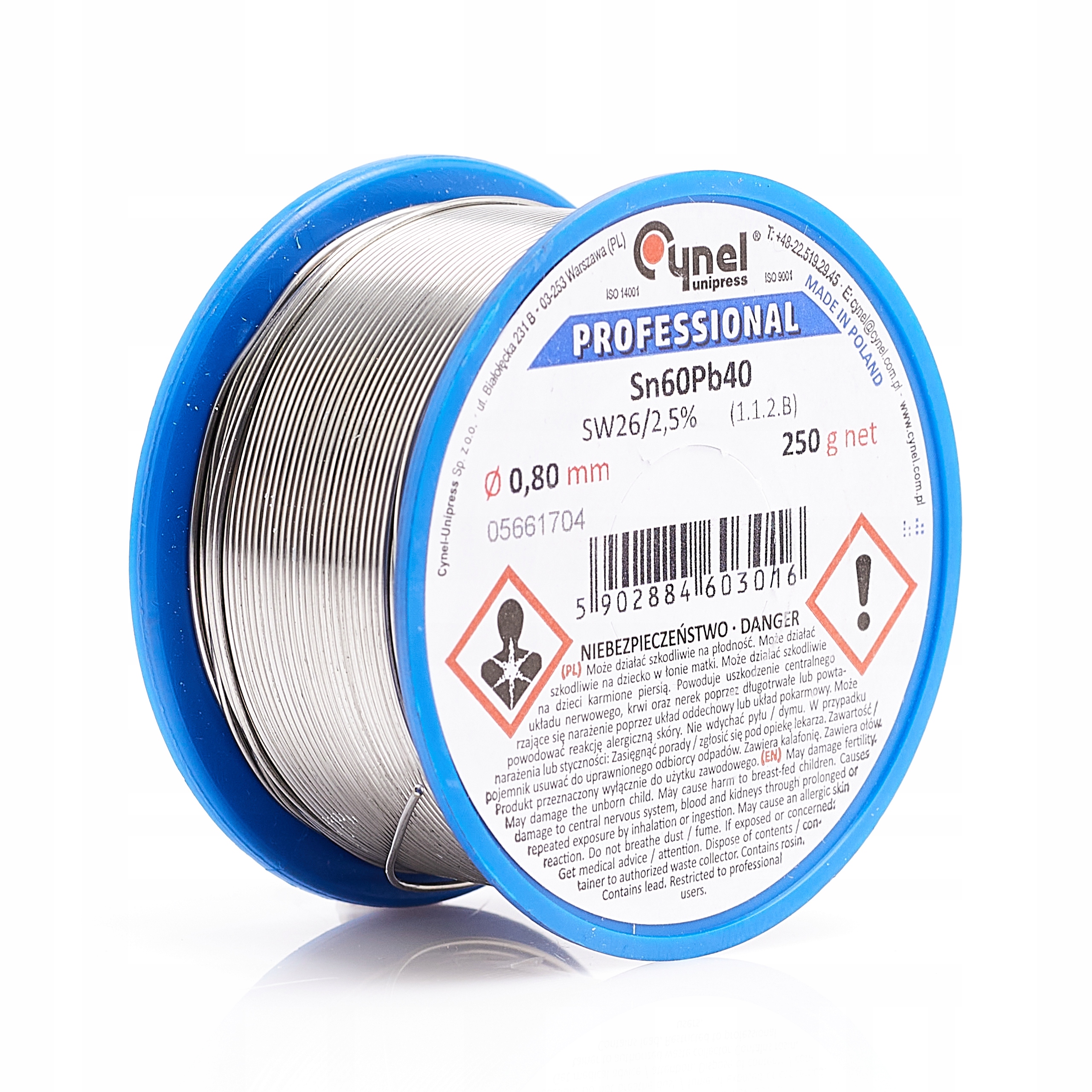

Cyna Z Topnikiem 0,80mm 250g Cynel Spoiwo Sn60Pb40