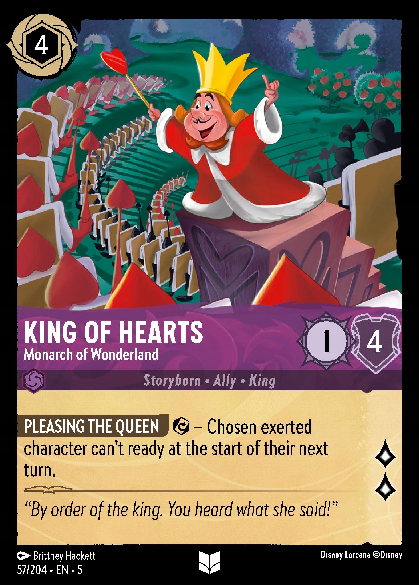 Disney Lorcana King of Hearts Monarch of Wonderland 5SSK #057 Foil