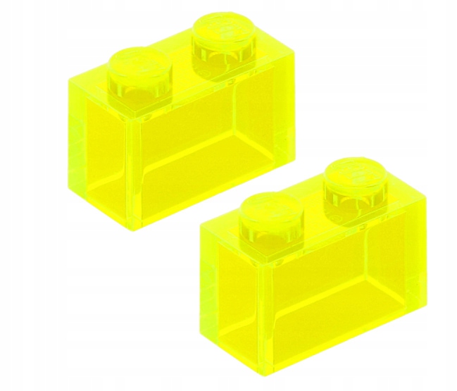 

Lego klocek 1x2 3065 żółty neon przeźroczysty 3004