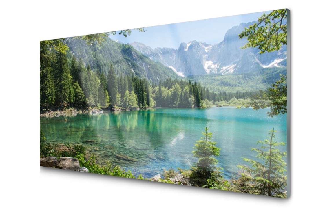 Skleněný panel Dlaždice Hory Jezero Les 120x60