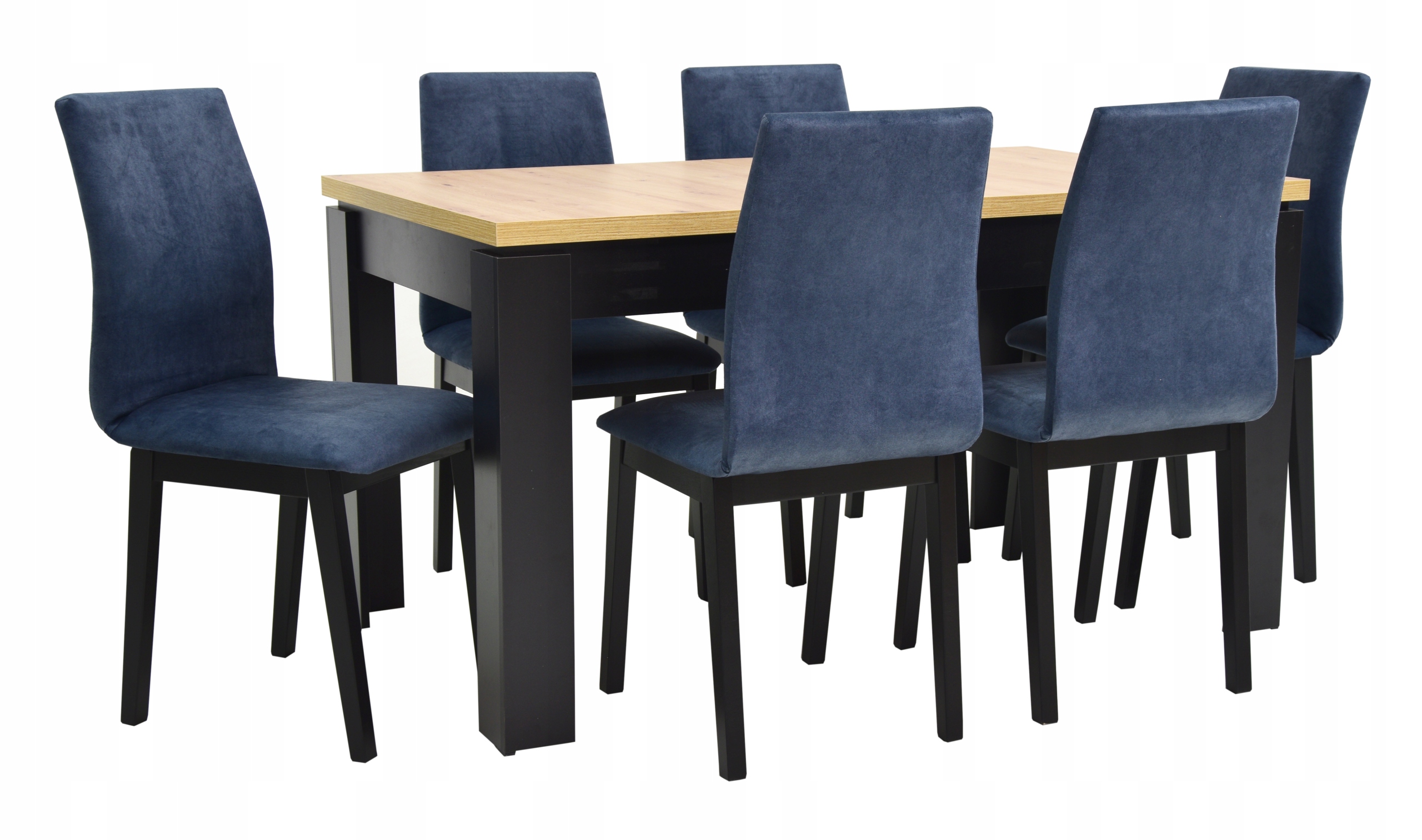 6x solidne tapicerowane krzesła do SALONU + duży stół DĄB artisan 140/180