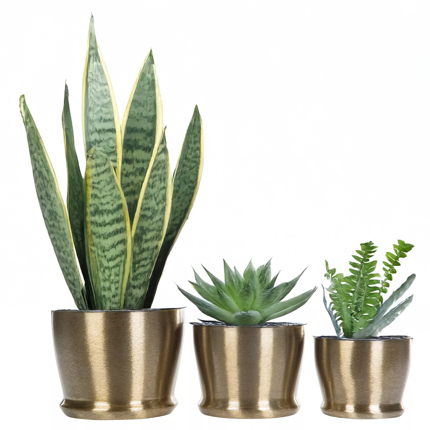 Květináč Zlatý 18 cm kovový obal na květináč na balkon, terasu, bonsaj, parapet, 3 ks