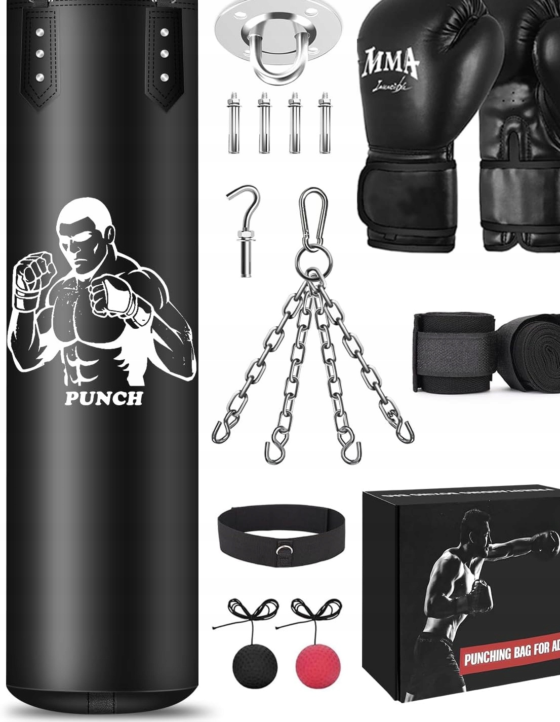 Boxovací Sada 120 CM, Taška Z Mikrovlákna S Rukavicemi A Řetězem