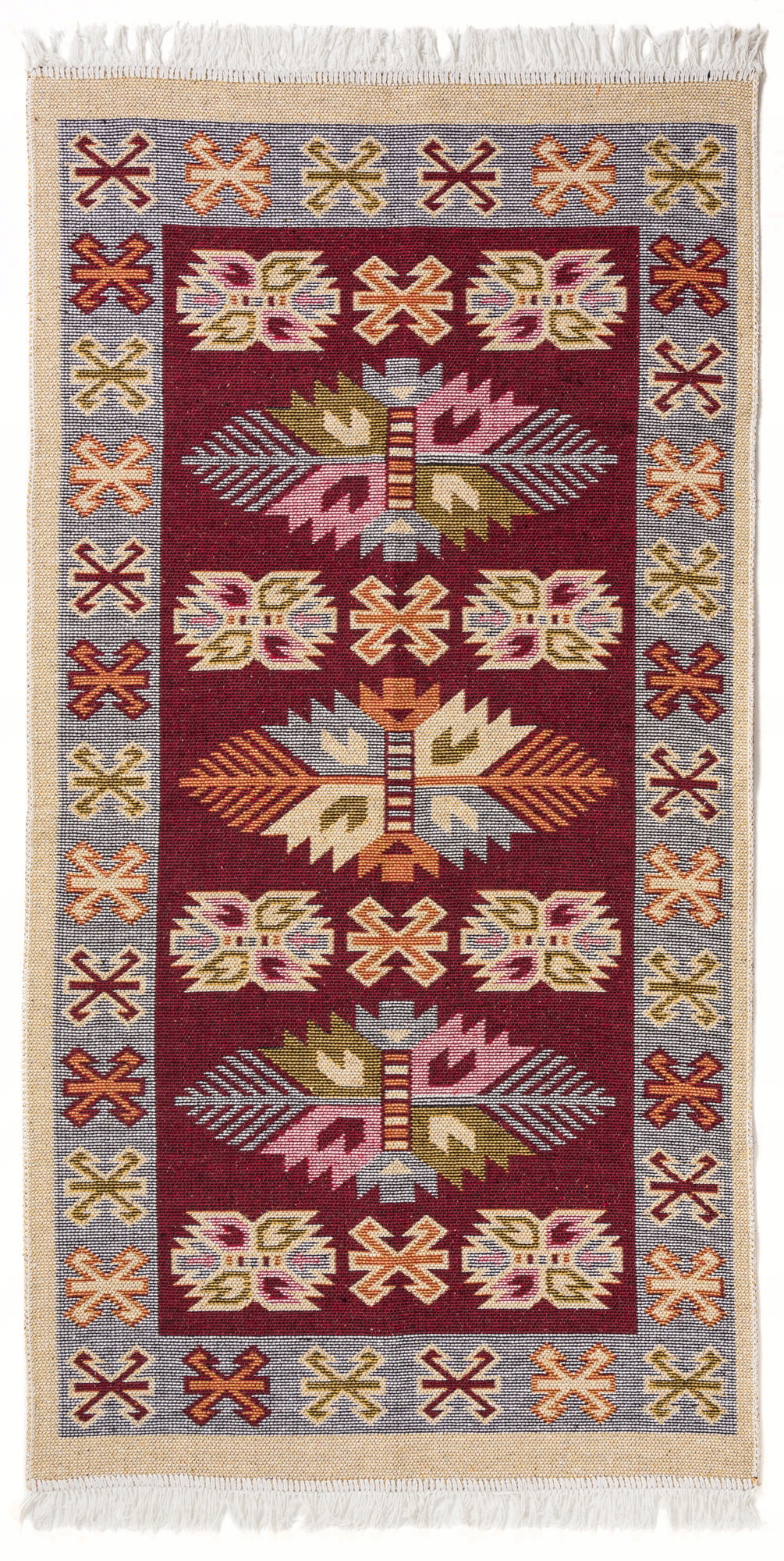 

Dywan Kilim Liście Bordo Dwustronny 80x150