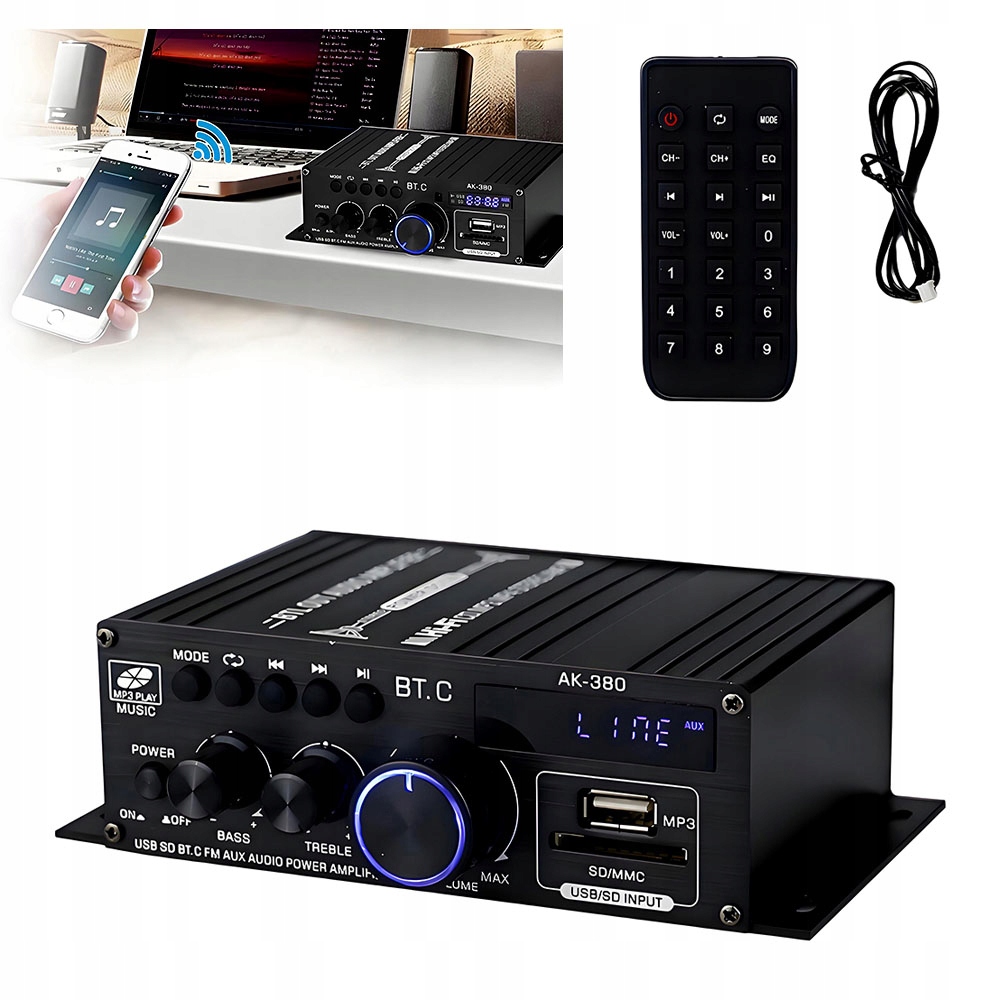12V Stereofonní Zesilovač Zvuku Bluetooth 5.0 Hifi Pro Domácí Automobil