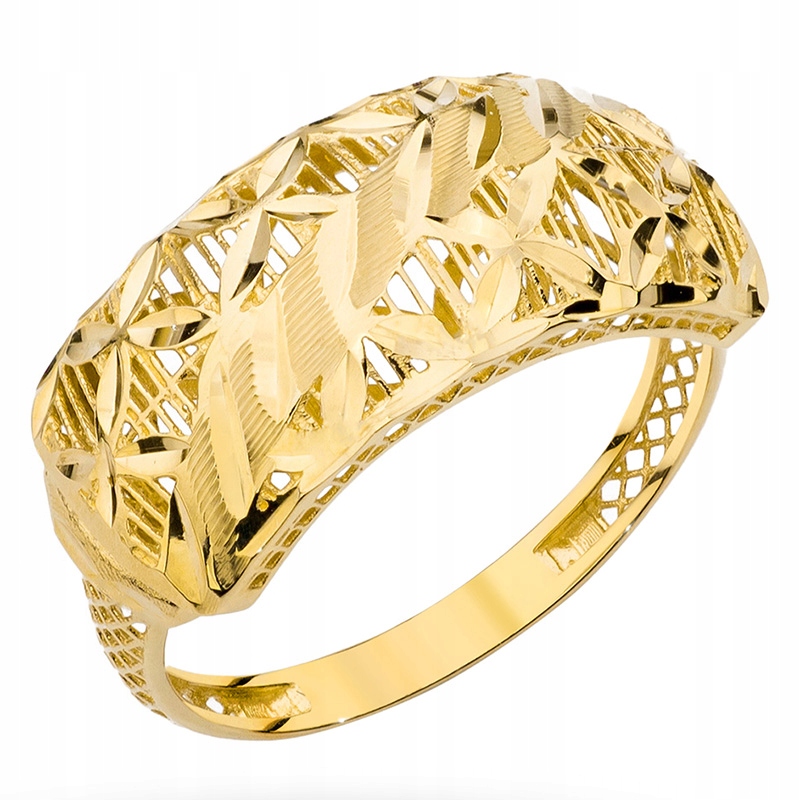 Zlatý Prsten Prstýnek prsten pr. 585 Květiny 14k vel. 15